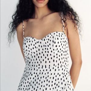 Mini Dress, White with Black dots